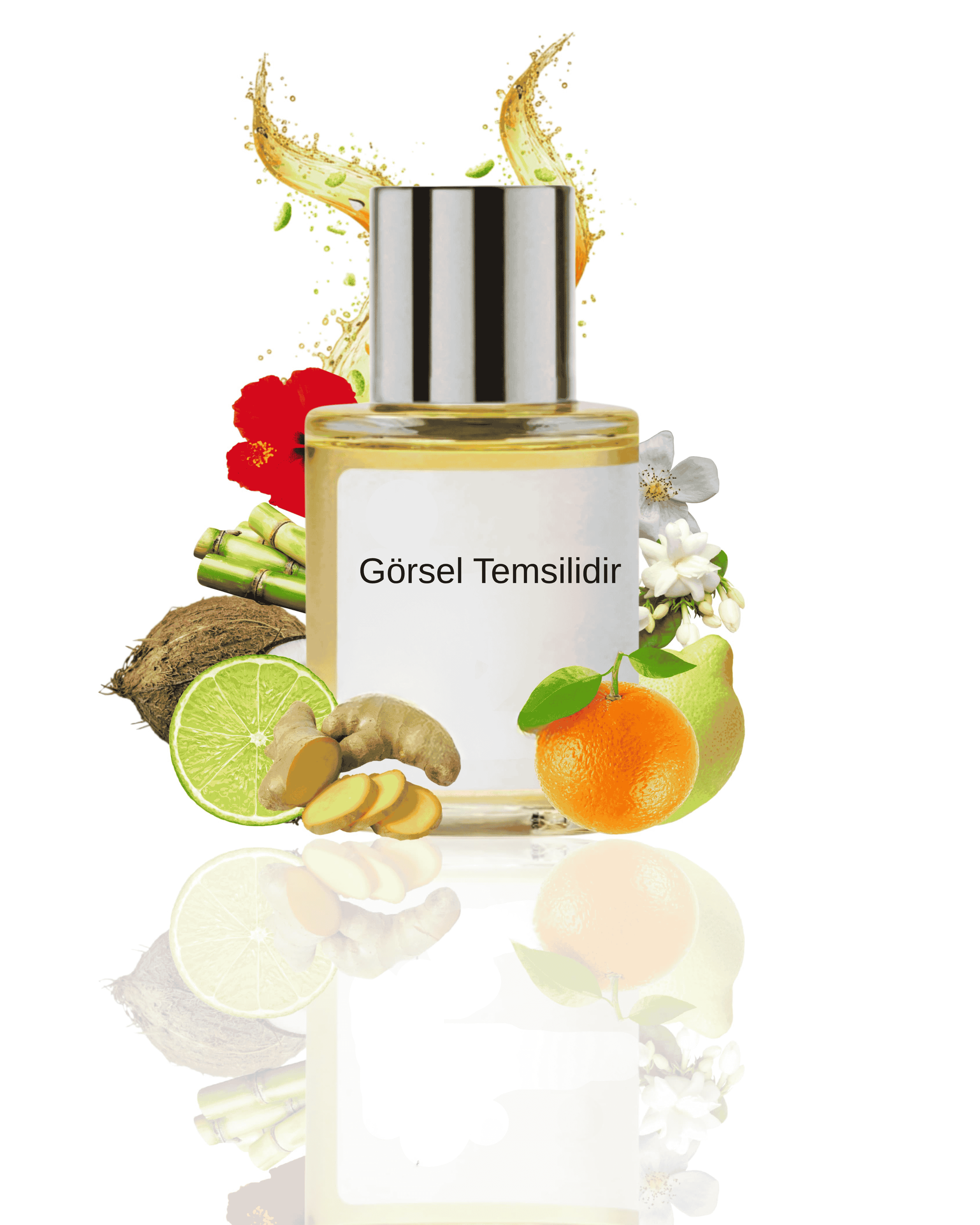 Doros Vironwat 008 ferah sucul yorumu; bergamot ve yeşil tonlarla desteklenen çiçeksi dokuları içeren temsilî ürün görseli.