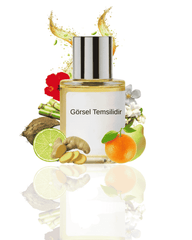 Doros Vironwat 008 ferah sucul yorumu; bergamot ve yeşil tonlarla desteklenen çiçeksi dokuları içeren temsilî ürün görseli.