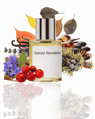 Ardıç meyvesi, lavanta, vanilya ve amber dokularıyla hazırlanan The Doros Strongwint 035 koku sunumu. Aromatik ve odunsu bir kompozisyon görseli