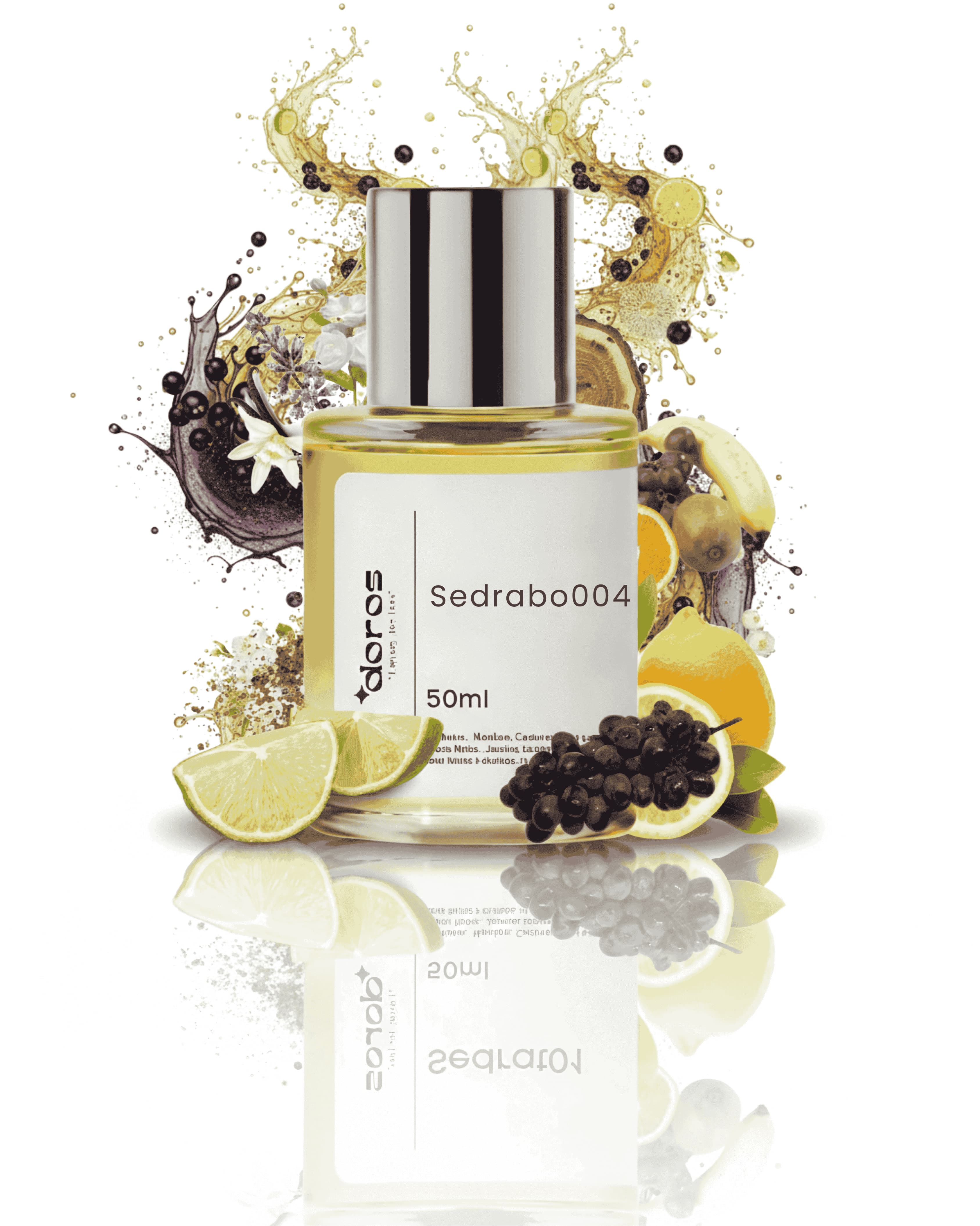 The Doros Sedrabo004 muadil koku – odunsu, meyvemsi ve misk dokunuşlarıyla modern zarafeti yansıtan kalıcı ve karakterli parfüm.
