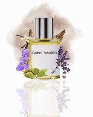 THE DOROS LEMALO 025 için vanilya, kakule, lavanta ve hafif odunsu dokularla hazırlanmış modern koku sunumu; çiçeksi ve baharatlı tonların birleştiği temsil görseli.
